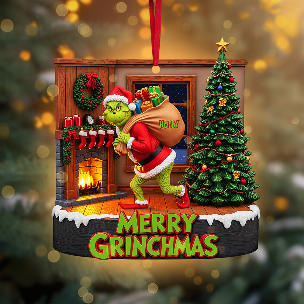 Funny Green Monster Ornament - Personalized Gifts For Loved Ones 04pgta090825-Homacus