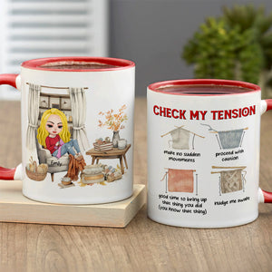 Personalized Gifts For Knitting Lover Accent Mug Women Sitting Knitting Check Tension 04XQMH020824HH-Homacus