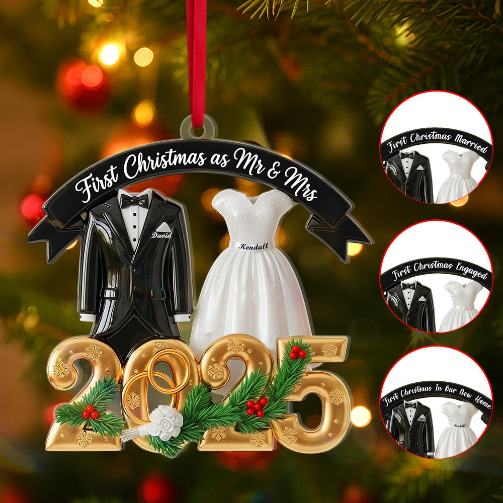 Christmas Couple Acrylic Ornament - Personalized Gift For Couple 03TGMG090825-Homacus