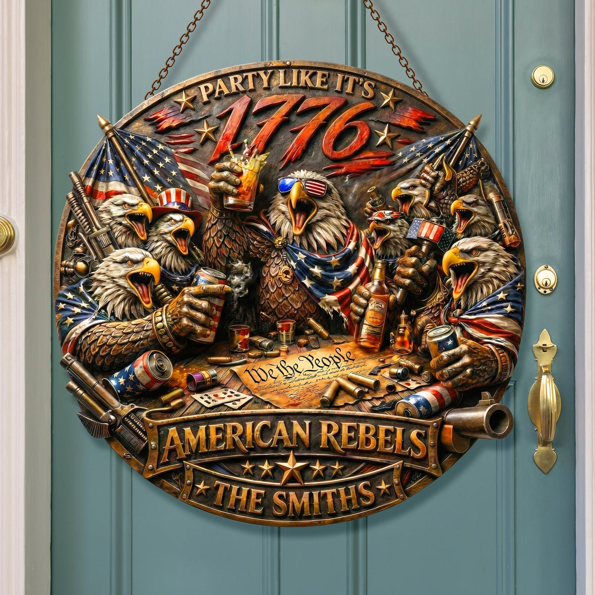 USA Independence Party Metal Sign - Personalized Gift For Patriot Family 01TYQN050326-Homacus