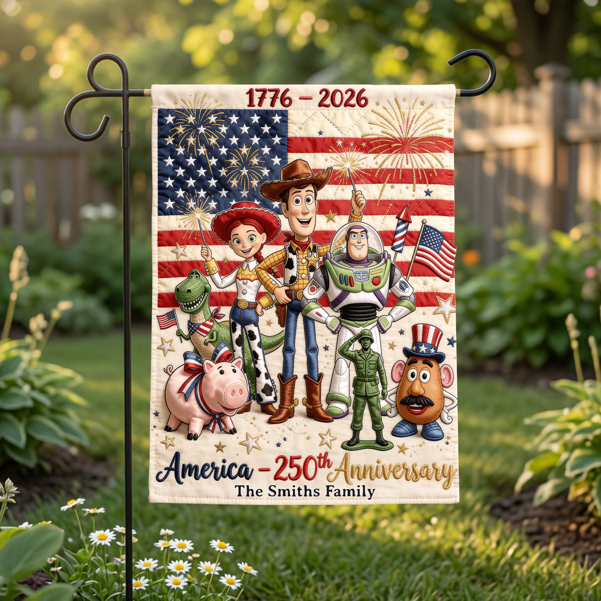 Lovely Characters Celebrated America 250th Anniversary Garden Flag - Gifts For Patriots 04nalu020626-Homacus