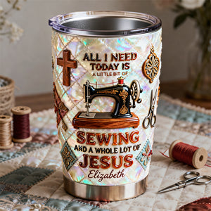 Sewing With Faith 20oz Tumbler - Personalized Gifts For Sewing Lovers 01pata291225-Homacus