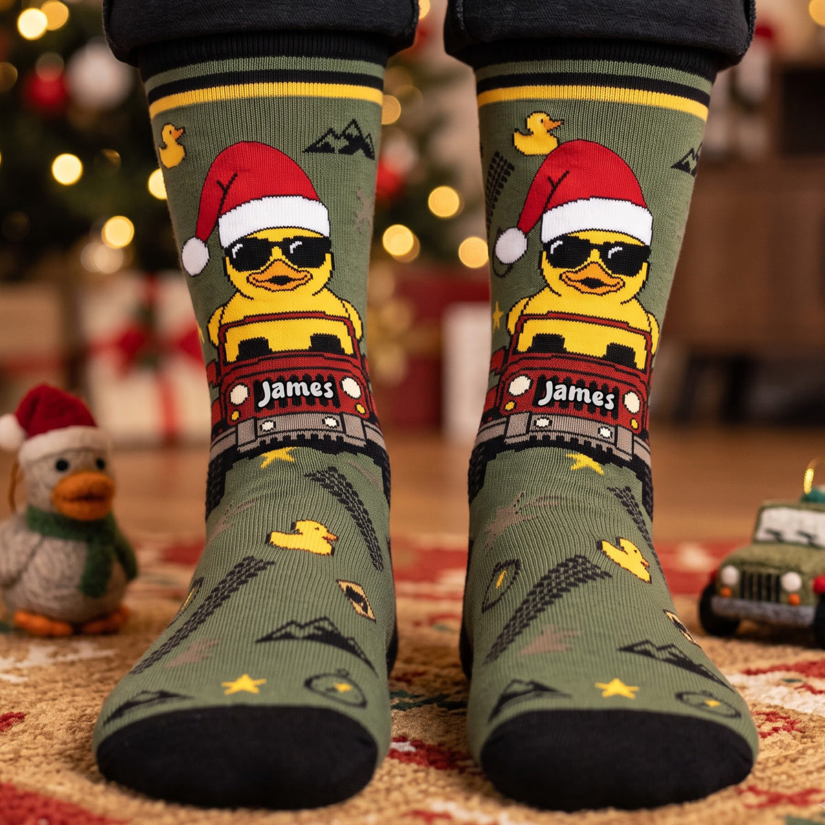 Quirky Duck On Adventure Car Socks - Personalized Gifts For Off-road Lovers 04NATA280926