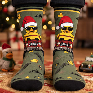 Quirky Duck On Adventure Car Socks - Personalized Gifts For Off-road Lovers 04NATA280926