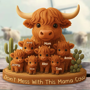 Highland Cow Mama Acrylic Plaque - Personalized Christmas Gifts For Mom 03XQDT150425-Homacus