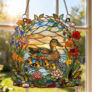 Ducky Mom Suncatcher Ornament - Personalized Gifts For Mom 04TYTN260226-Homacus