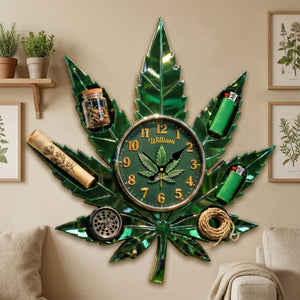 Weed Leaf Hanging Wall Clock - Personalized Gifts For Stoners 02tgmg291225-Homacus