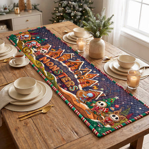 Little Monsters Gingerbread Quilted Table Runner Personalized Christmas Gifts 03PAQN270826