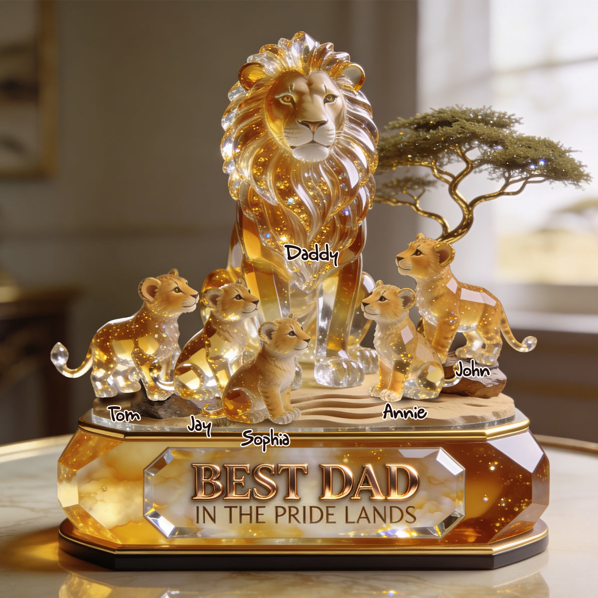 Best Dad In The Pride Lands Acrylic Plaque - Personalized Gifts For Dads 07pglu060526-Homacus