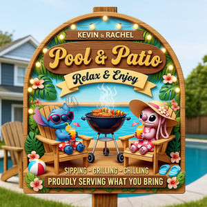 Alien Couple At The Poolside Wood Sign- Personalized Gifts For Couples 03NADT060625-Homacus