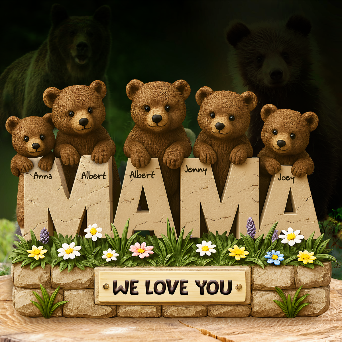 Personalized Gifts For Mom Plaque Mama Bear 03xqlu030425-Homacus