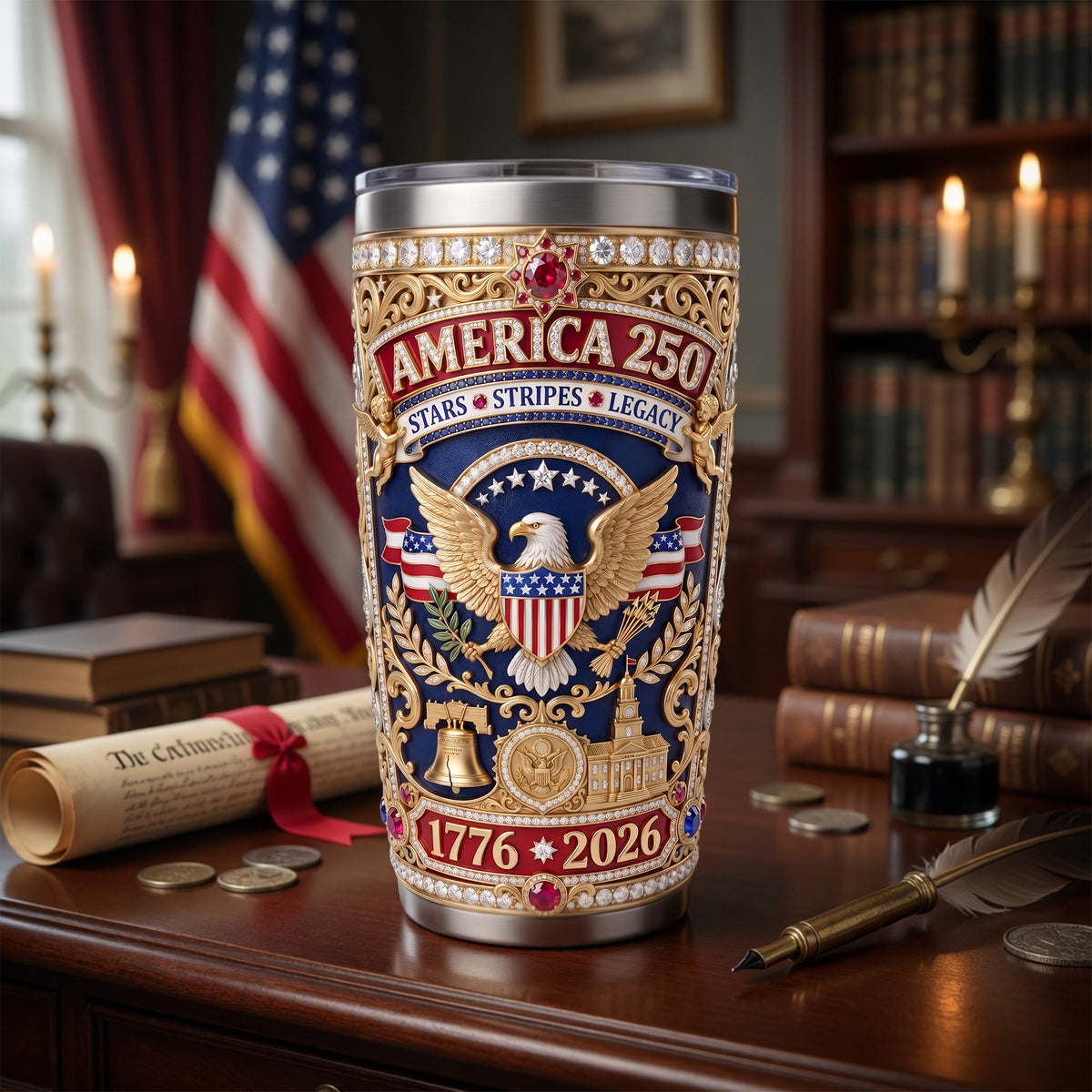 Patriotic 250 USA Tumbler - Personalized Anniversary Gifts 01TYLU110526-Homacus