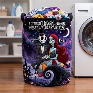 Spooky Couple Quilted Laundry Basket - Personalized Gifts For Couple 01padh300626-Homacus