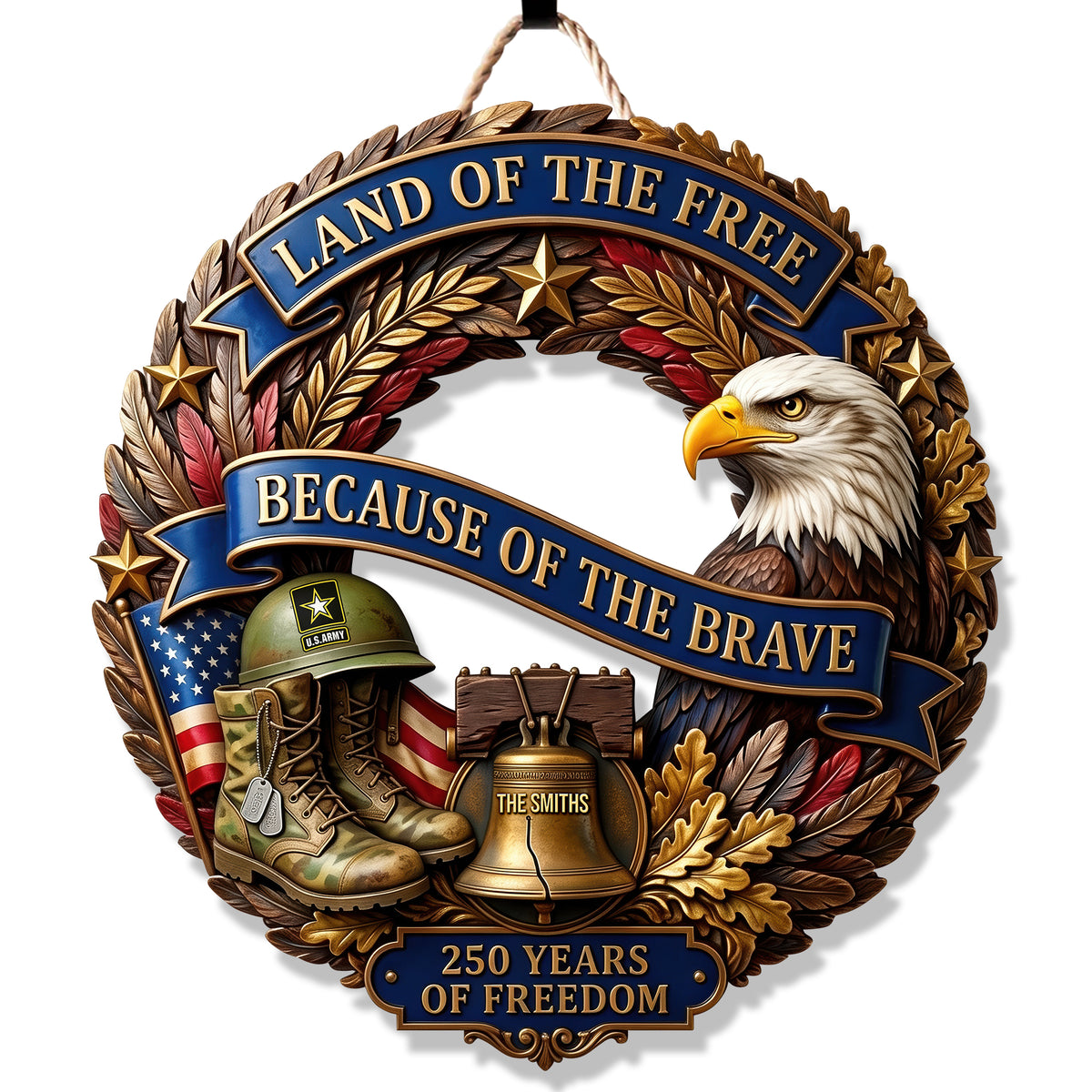 Land Of The Free - Celebrate America 250th Anniversary Acrylic Sign - Personalized Gifts For Veterans 04pgqn200626