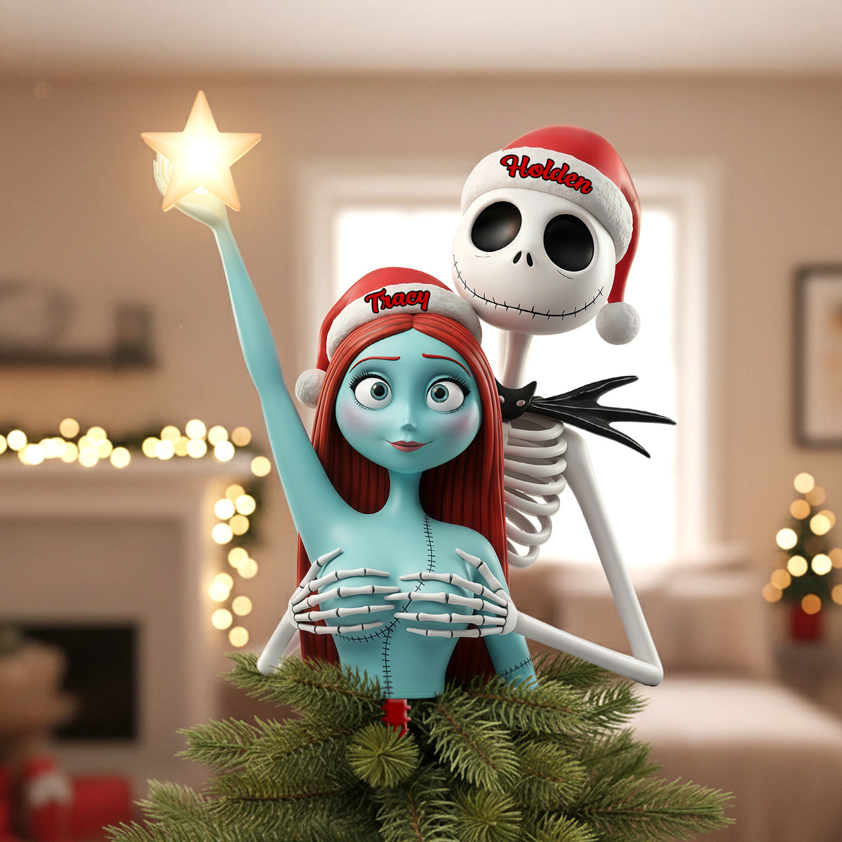 Naughty Couple Acrylic Christmas Tree Topper - Personalized Gifts For Couple 03ohmg191125-Homacus