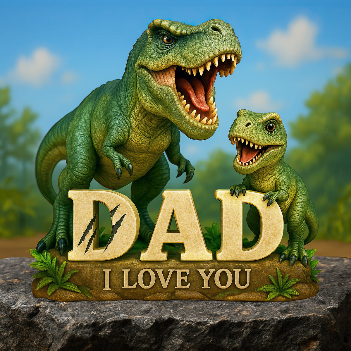 Dinosaur Dad Acrylic Plaque - Personalized Gifts For Father 02HULU100525-Homacus
