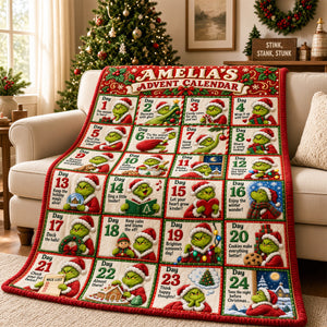 Funny Christmas Advent Calendar Blanket - Personalized Christmas Gifts 01padh121026-Homacus