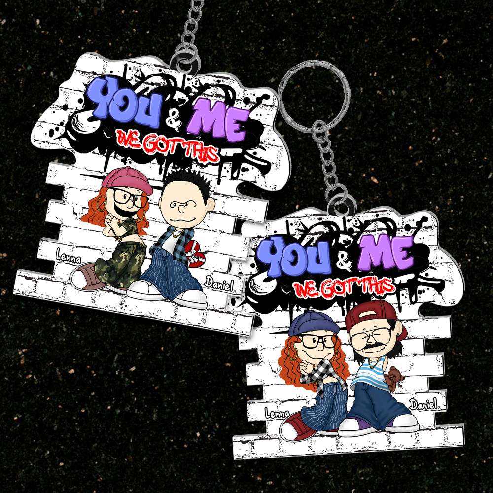 Personalized Gift For Couples Keychain Y2K Cartoon Couple 05KALU271224HG-Homacus