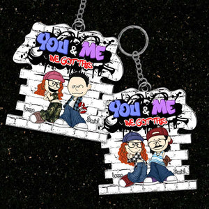 Personalized Gift For Couples Keychain Y2K Cartoon Couple 05KALU271224HG-Homacus