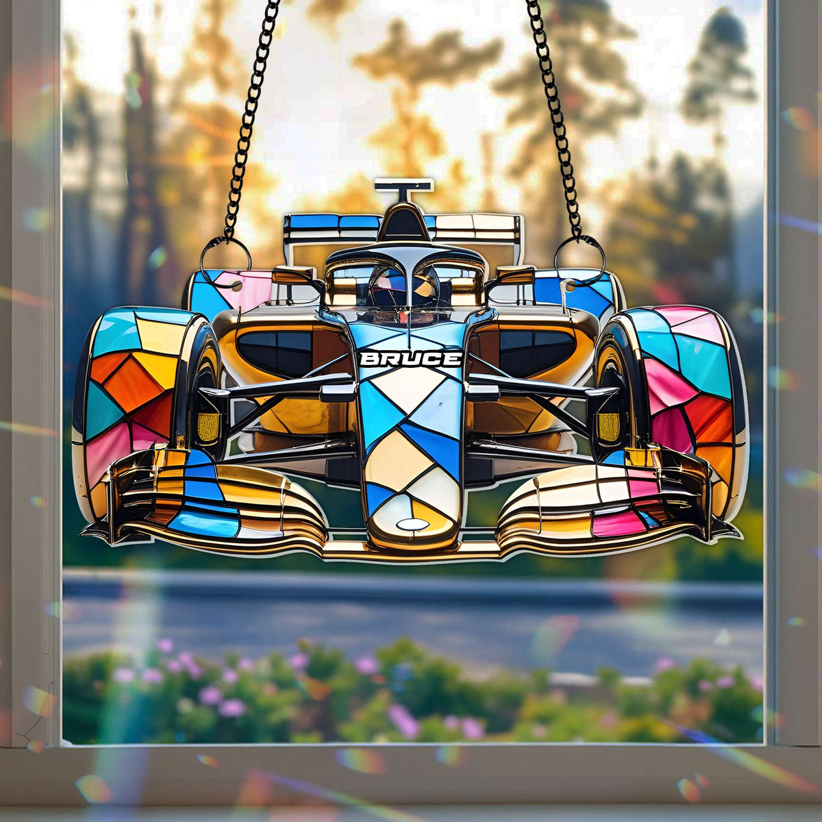 Master The Speed Suncatcher Ornament Personalized Gifts For Auto Racing Fans 03TGLU230725-Homacus