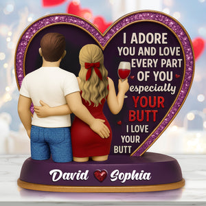 Hugging Couple Acrylic Plaque - Personalized Gifts For Couple 01NALU230525-Homacus