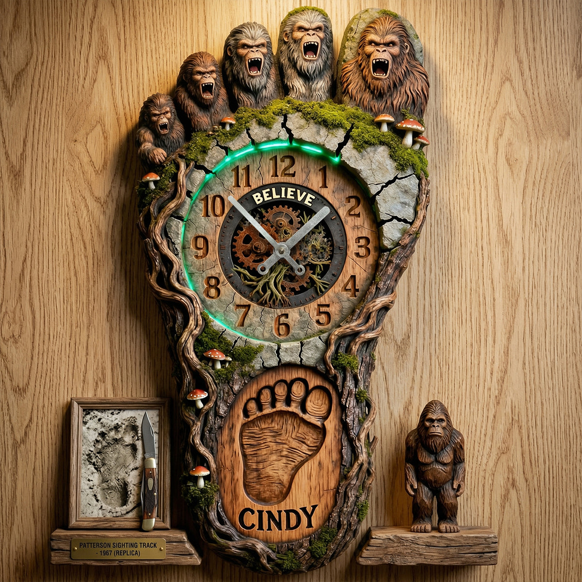 Bigfoot Hanging Wall Clock - Personalized Gifts 01hutn240326-Homacus