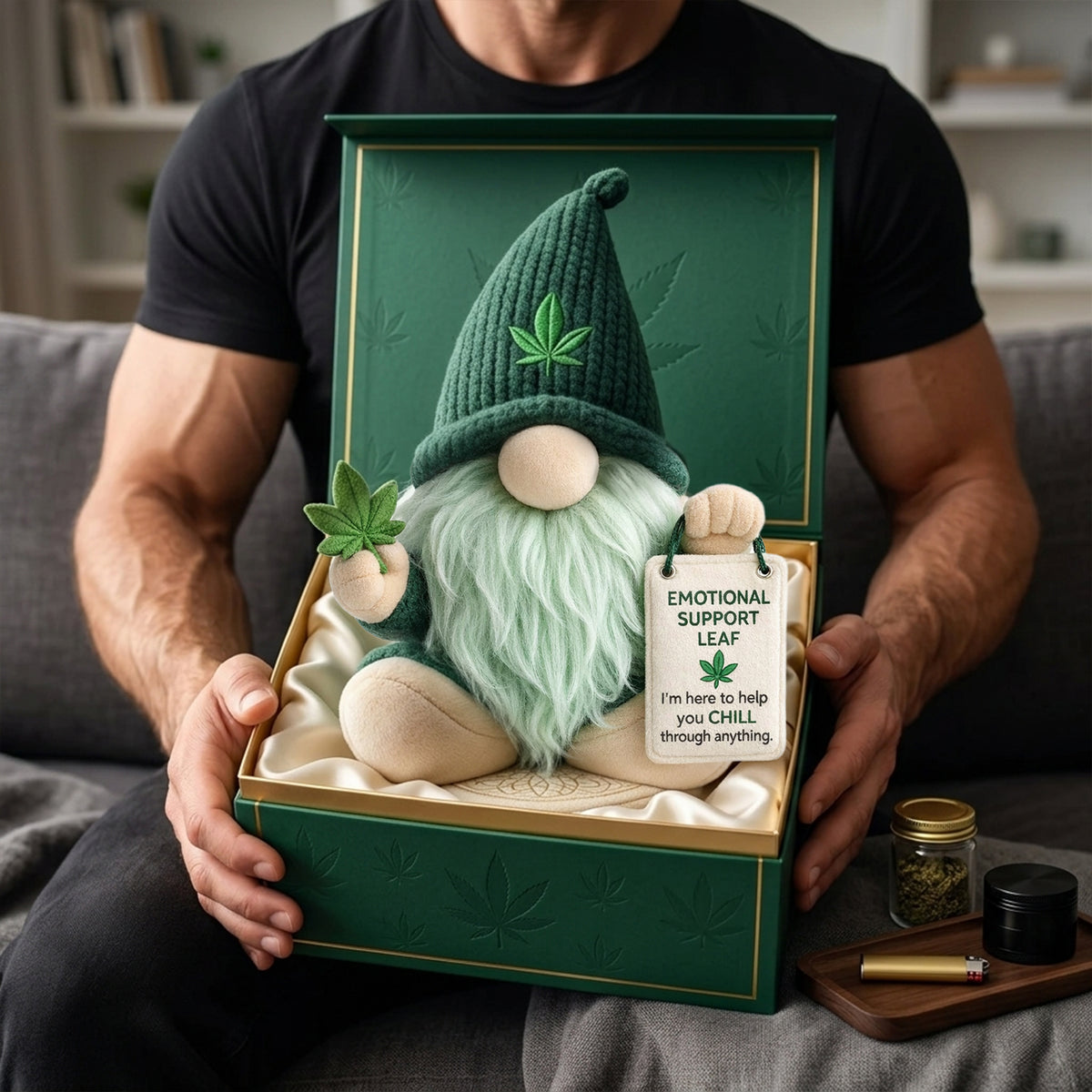 Funny Emotional Support Gnome Pillow - Personalized Gifts For Smoking Lover Pillow 03TOLU270326-Homacus