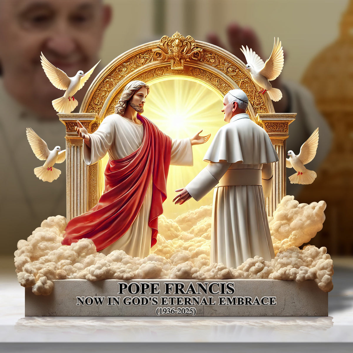 Resting In Heavenly Peace Pope Francis Plaque - Gift For Christian 01HULU220425-Homacus