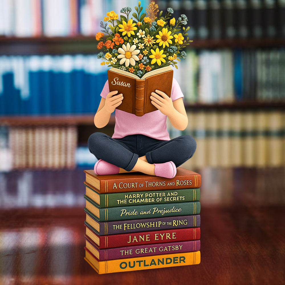 Flower Girl Book Lover Acrylic Plaque Personalized Gifts For Book Lovers 05NADT310525-Homacus