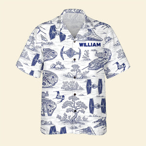 Galactic Toile Hawaiian Shirt - Personalized Gifts For Galaxy Lovers 02naqn040725-Homacus