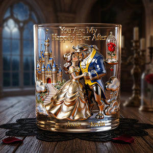 Romantic Couple Round Glass - Personalized Gifts For Couple 02OHTA150626-Homacus