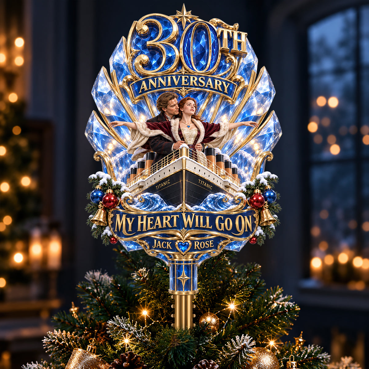 Timeless Love 30th Anniversary Tree Topper - Personalized Christmas Gift For Couples 03HADT100926-Homacus