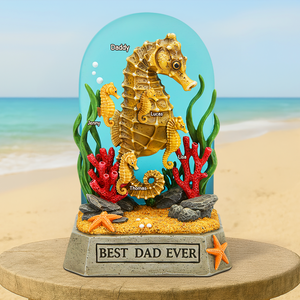 Seahorse Dad Plaque - Personalized Gifts For Dad 02qhpu100525-Homacus