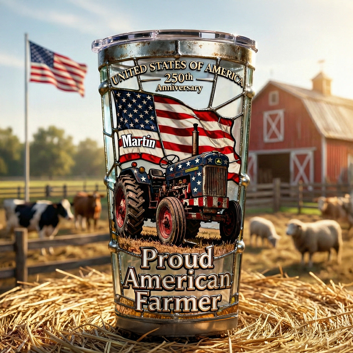 Proud American Farmer Tumbler - Personalized Gifts For Farmers 02qhmg300126-Homacus
