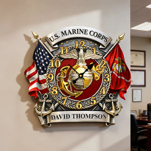 Veteran Wall Clock - Personalized Gifts For Military 1 Layer Acrylic Hanging Wall Clock HUVP030626-Homacus
