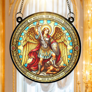 St. Michael The Archangel Suncatcher Ornament - Personalized Gifts for Catholic 02huqn290525-Homacus