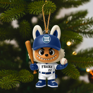 Christmas Bunny Baseball Ornament- Personalized Gift For Baseball Lovers 02HUDT290825-Homacus