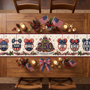 Christmas Family Bubble Quilted Table Runner - Personalized Gifts For Family 05nadh260826