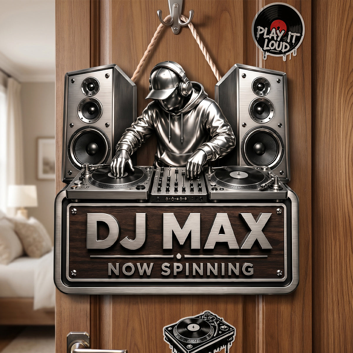 DJ Room Custom Name Cut Metal Sign - Personalized Gifts For DJ Metal Sign 02NADH170626-Homacus