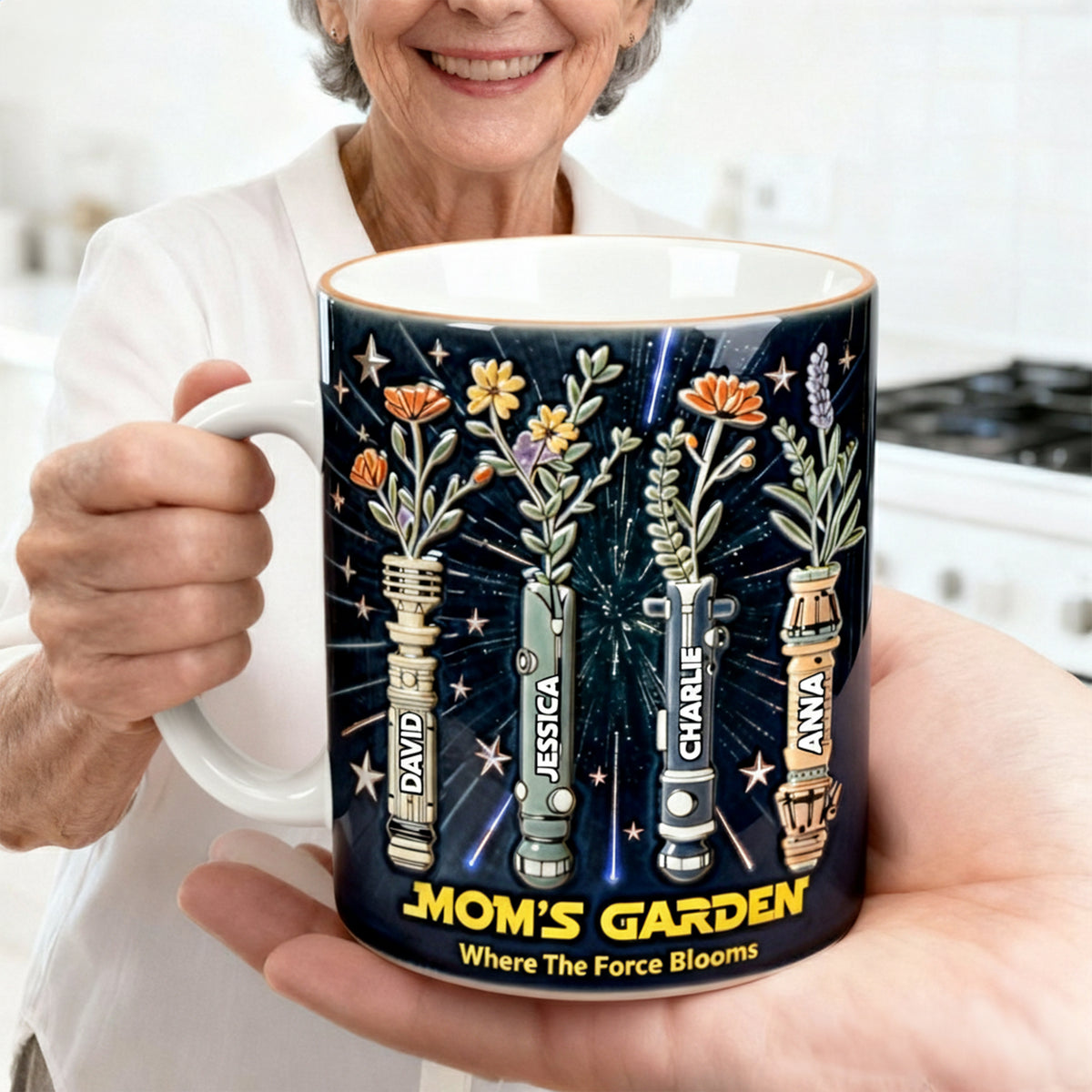 Mom's Floral Garden In Space Coffee Mug - Personalized Gifts For Mother 01nalu250226-Homacus