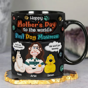 Personalized Gifts For Mom Black Coffee Mug - Dog Mom & Her Furry Babies 03KALU060225PA-Homacus