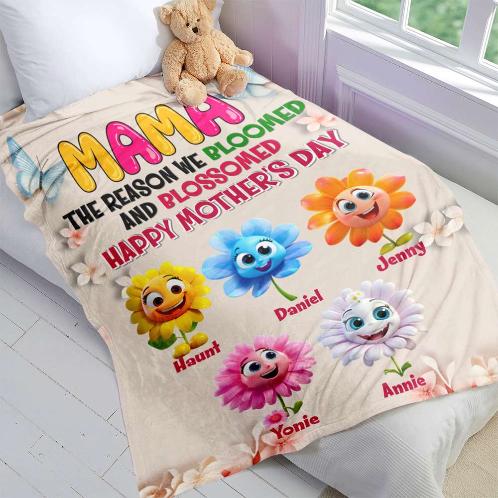 Personalized Gift For Mom Blanket Bloom Flowers 04KALU080125-Homacus