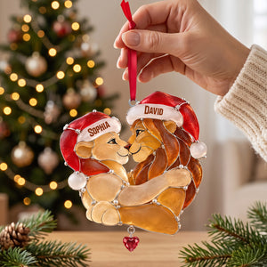 Affectionate King & Queen Sea Glass Effect Ornament, Personalized Gifts For Couple 03qhtn091026-Homacus