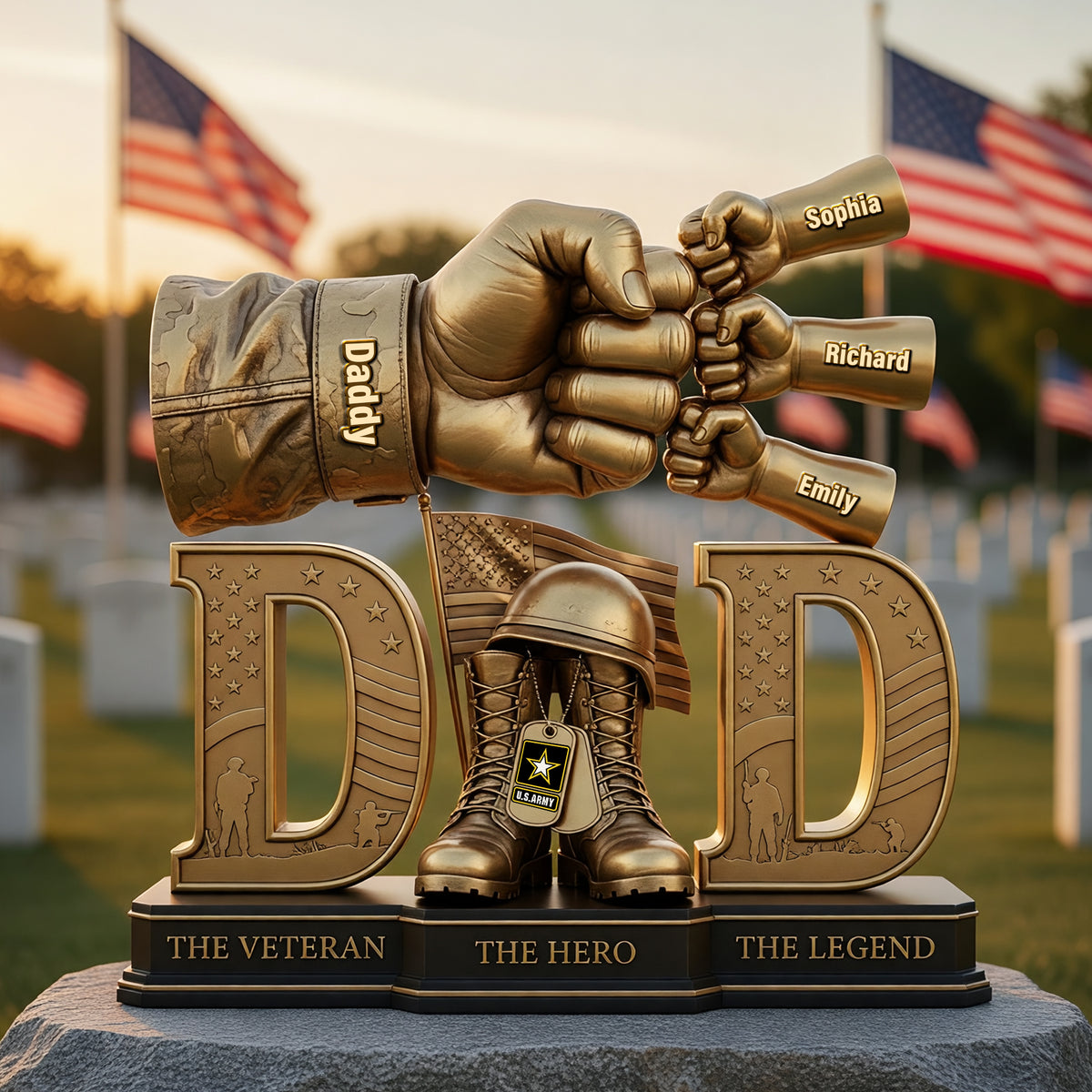 Veteran Dad’s Guiding Hand Acrylic Plaque - Personalized Gifts For Dad 02NAQN190526-Homacus