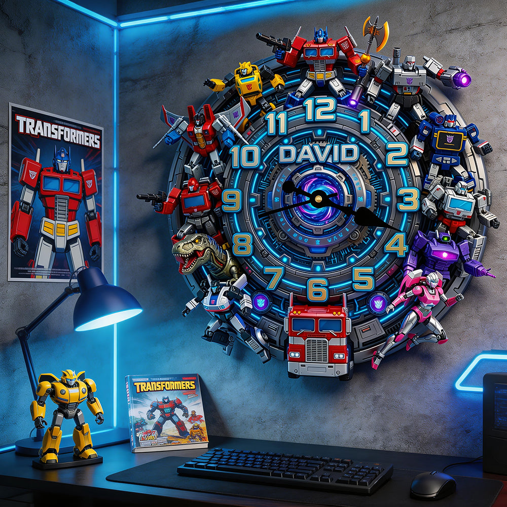 Futuristic Warrior Acrylic Hanging Wall Clock - Personalized Gifts 02nadt310326-Homacus