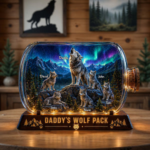 Wolf Dad and Kids Acrylic Plaque - Personalized Gifts For Dad 04tolu280426-Homacus