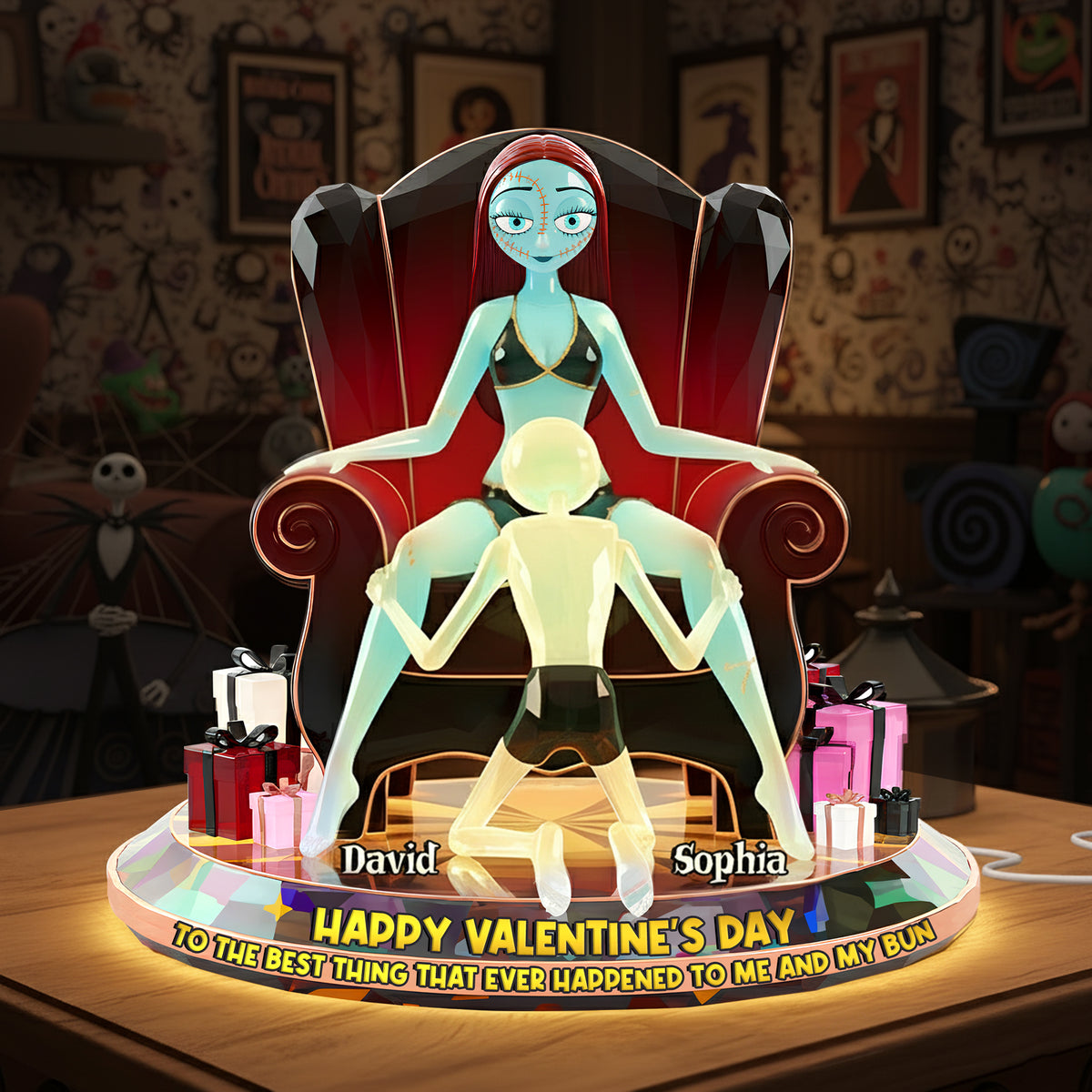 Playful Skeleton Couple Light Box - Personalized Gifts For Couple 03ohlu161225-Homacus