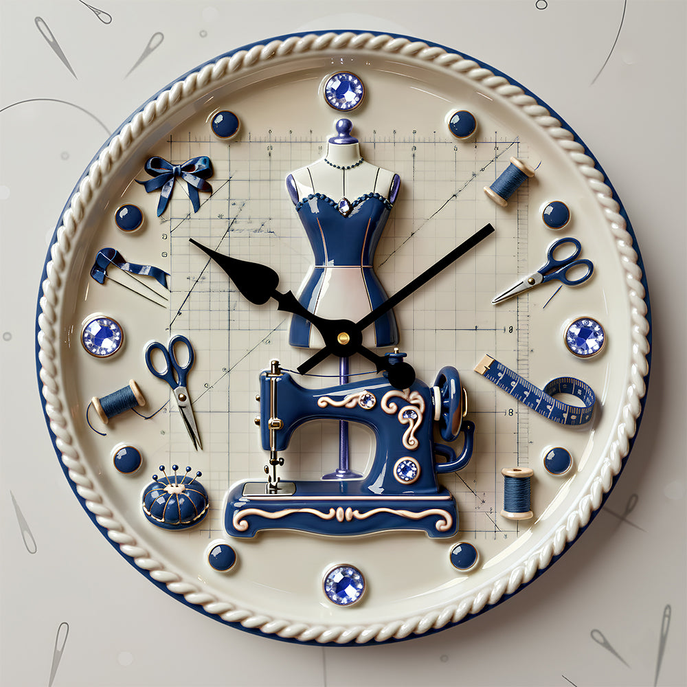 Sewing Room Hanging Wall Clock Personalized Gifts For Sewers 05PADT231225-Homacus