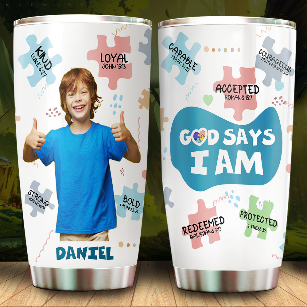 Personalized Custom Photo Gifts For Autism Kids Tumbler 03TGLU220225-Homacus