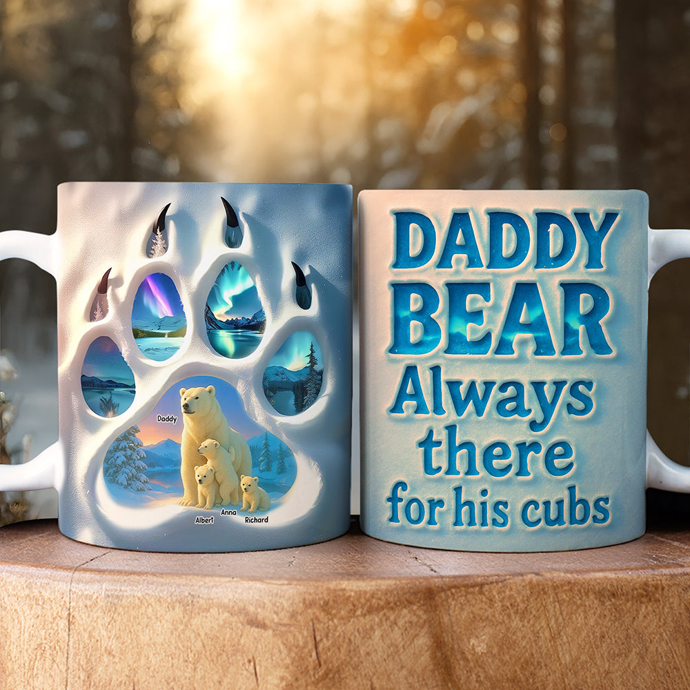 Ice Bear Dad Footprint Coffee Mug - Personalized Gifts For Dad 02qhqn190525-Homacus
